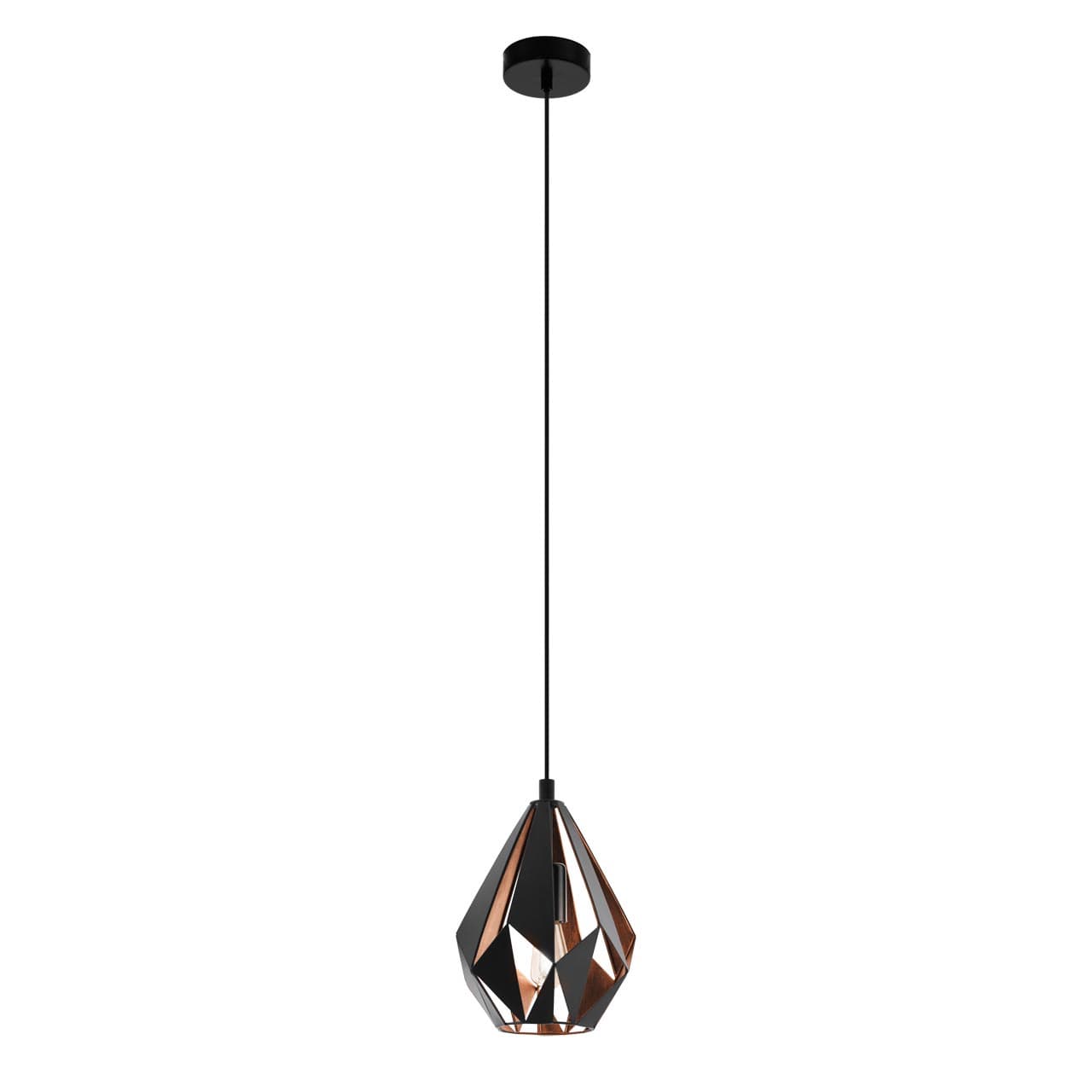 Eglo Подвес CARLTON 1 1x60W(E27) сталь черный, медный 49997