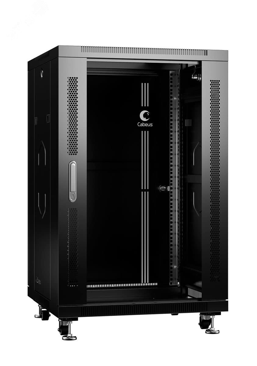 Шкаф телекоммуникационный напольный 19" 18U Cabeus SH-05C-18U60/80-BK