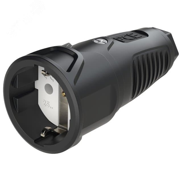 Розетка каб 16A/250V/2P+E/IP20 корпус черный, маркер черный 2510-ss PCE