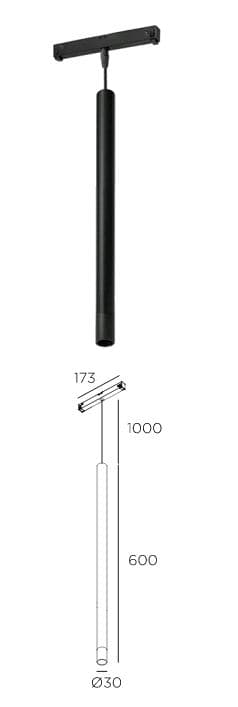 Technolight Тьюб 30 48В 3Вт 3000К 95+ 30° недиммируемый RAL 9005 черный 86603-3K-01-BK