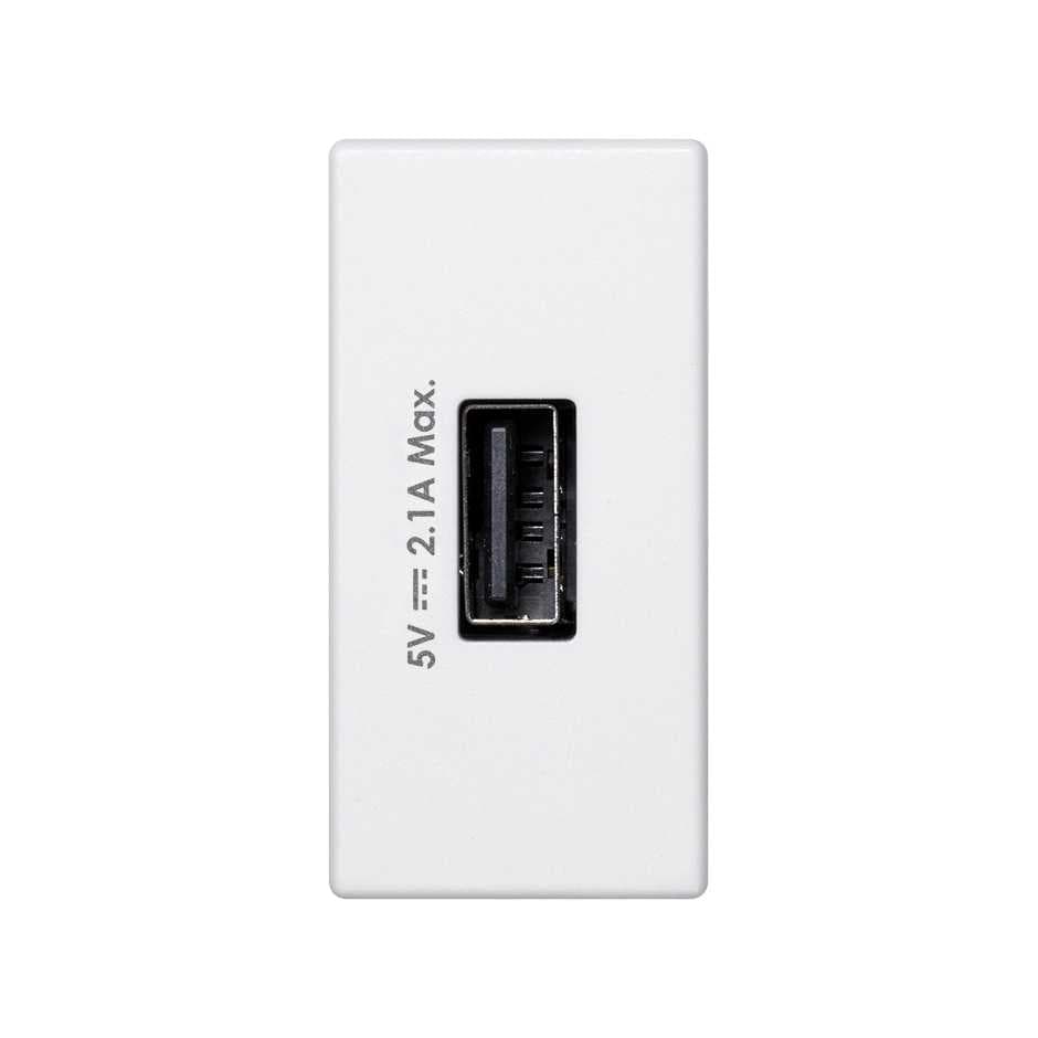 Simon Белый Зарядное устройство USB, К45, узкий модуль, 5 В, 2,1 А K126D-9
