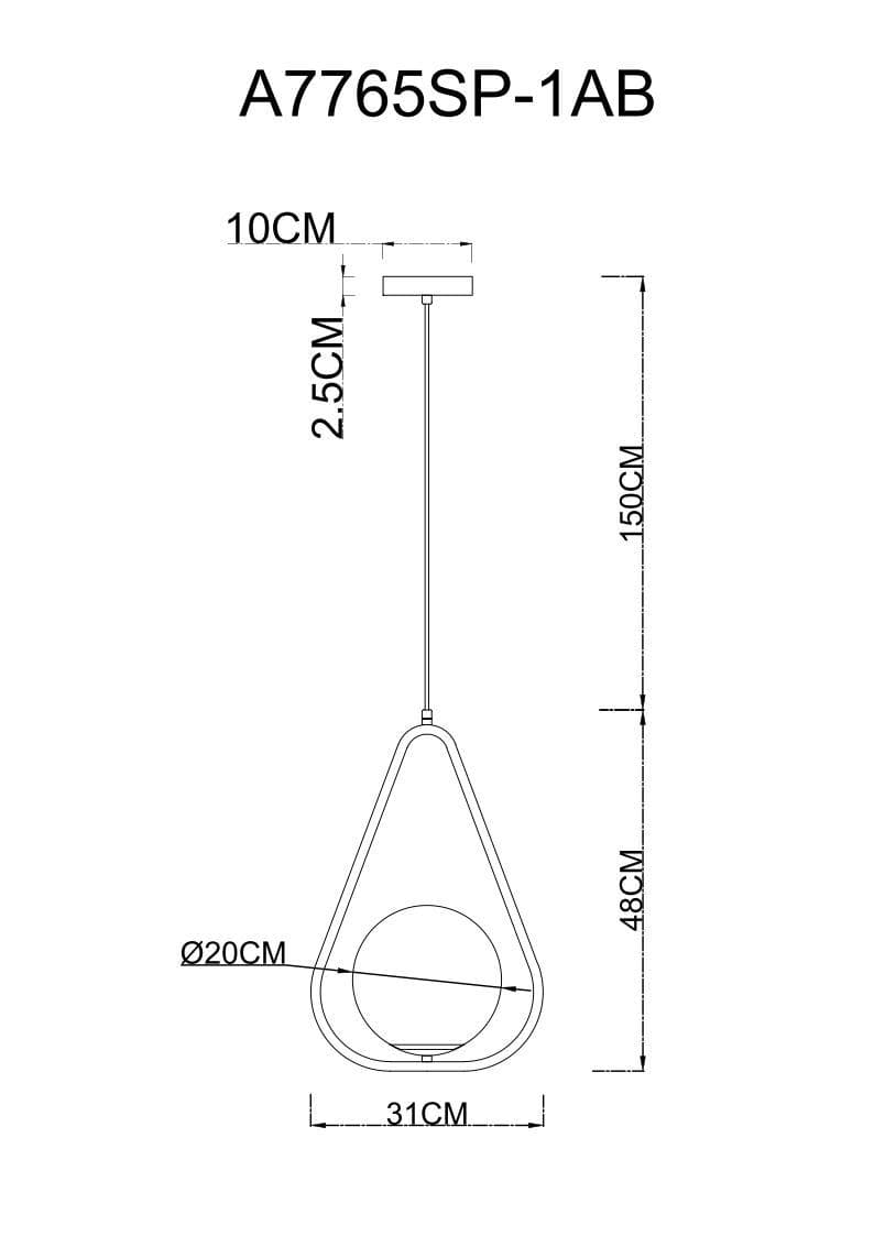 Arte Lamp A7765SP-1AB Подвесы — миниатюра 3