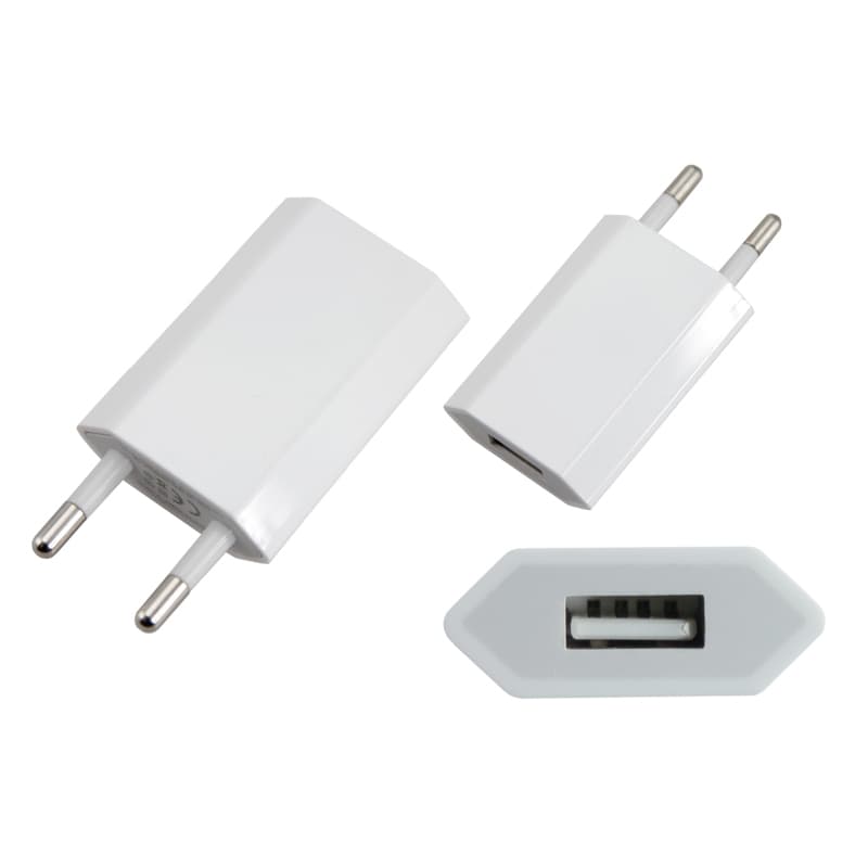 Сетевое зарядное устройство iPhone/iPod USB белое (СЗУ) (5V, 1 000 mA) Rexant 18-1194