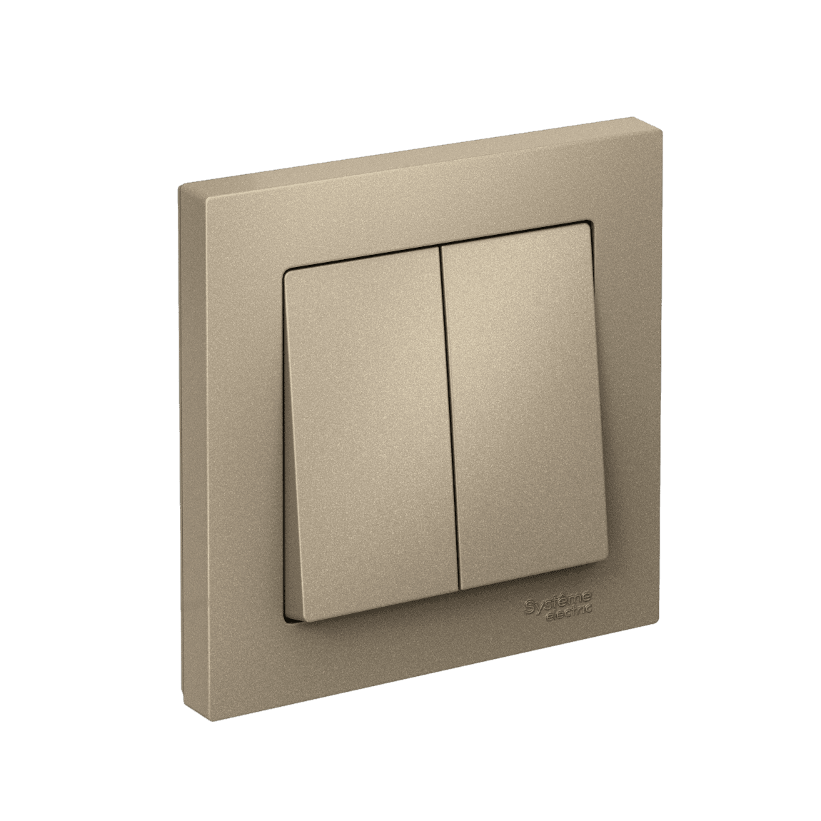 Systeme Electric AtlasDesign Шампань Выключатель 2-клавишный, сх.5, 10АХ, в сборе, быстрозажим. клем. — миниатюра 1