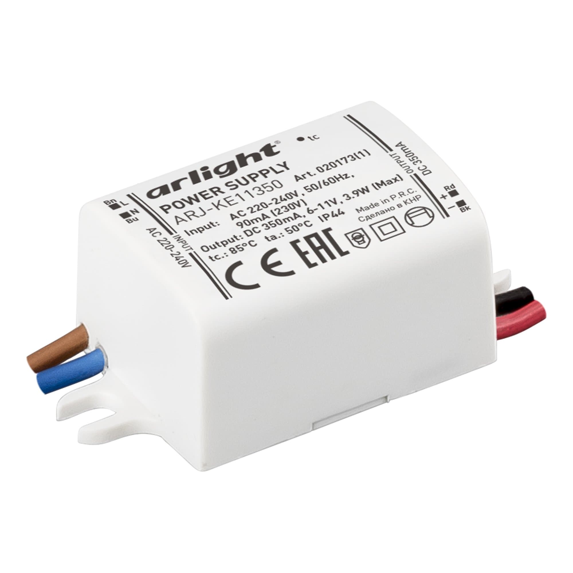 Arlight Блок питания ARJ-KE11350 (4W, 350mA) (IP44 Пластик, 5 лет) 020173(1) — миниатюра 1