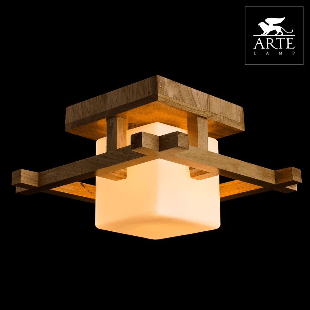 Arte Lamp Woods Бежевый/Белый Светильник потолочный 1x60W 1xE27 A8252PL-1BR — миниатюра 2