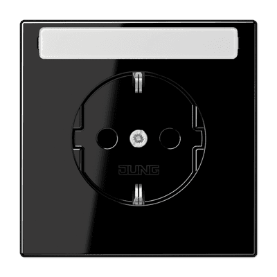 JUNG Штепсельная розетка SCHUKO 16A, 250V~ с полем для надписи чёрная LS1520NASW
