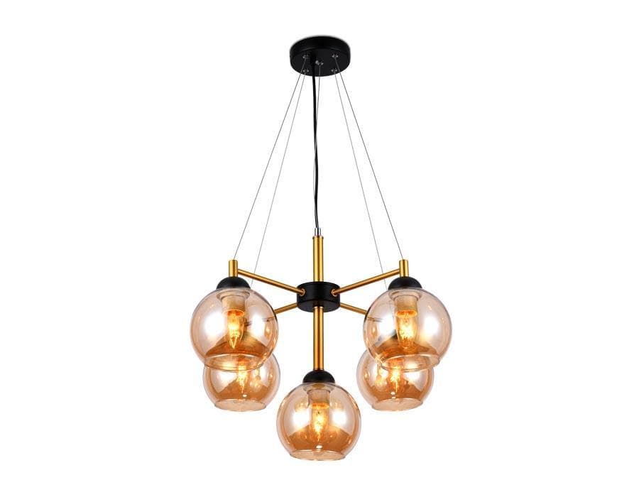 Ambrella Подвесная люстра TR9026/5 BK/TI черный/янтарь E27 max 40W D580*600 — миниатюра 1