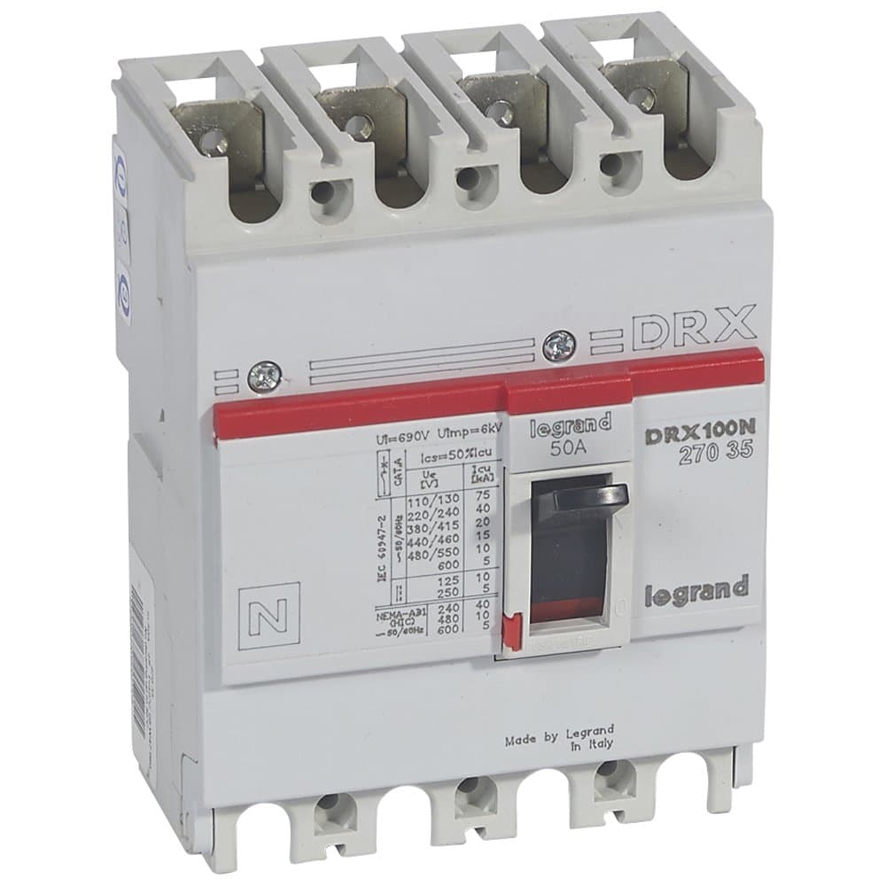 Legrand DRX125 термомагнитный 50A 4П 20KA 027035