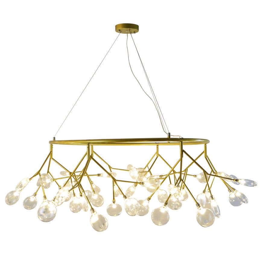 Kink Light 07521-54A,33 Люстра Ветта золото (прозрачные плафоны) d115 h160 G4 54*2W (Led лампы в комплекте, 4000K) (высота корпуса светильника h40)