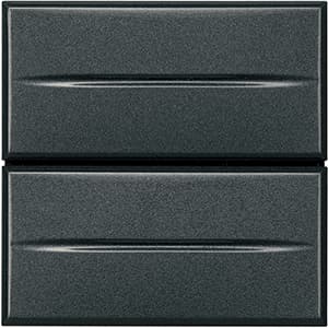 BT Axolute Антрацит Axial Выключатель кнопочный 10А (2 NO контакта), 2 мод HS4036/2