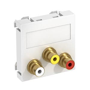 OBO Bettermann Розетка мультимедийная Audio-Video, 1 модуль Modul45, 45х45 мм, цвет алюминиевый лак 6105168 — миниатюра 2