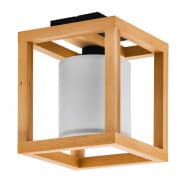 Eglo 390097 Потолочный светильник GRANADOS, 1x40W, E27, L300, B300, H250, сталь, дерево, черный, коричневый/текстиль, белый