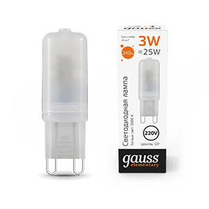 Gauss Лампа Elementary G9 AC220-240V 3W 240lm 3000K пластик LED 14913
