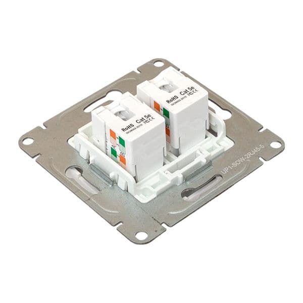EKF Механизм розетки RJ45 - 2шт, (cat5), белый Эпика — миниатюра 10