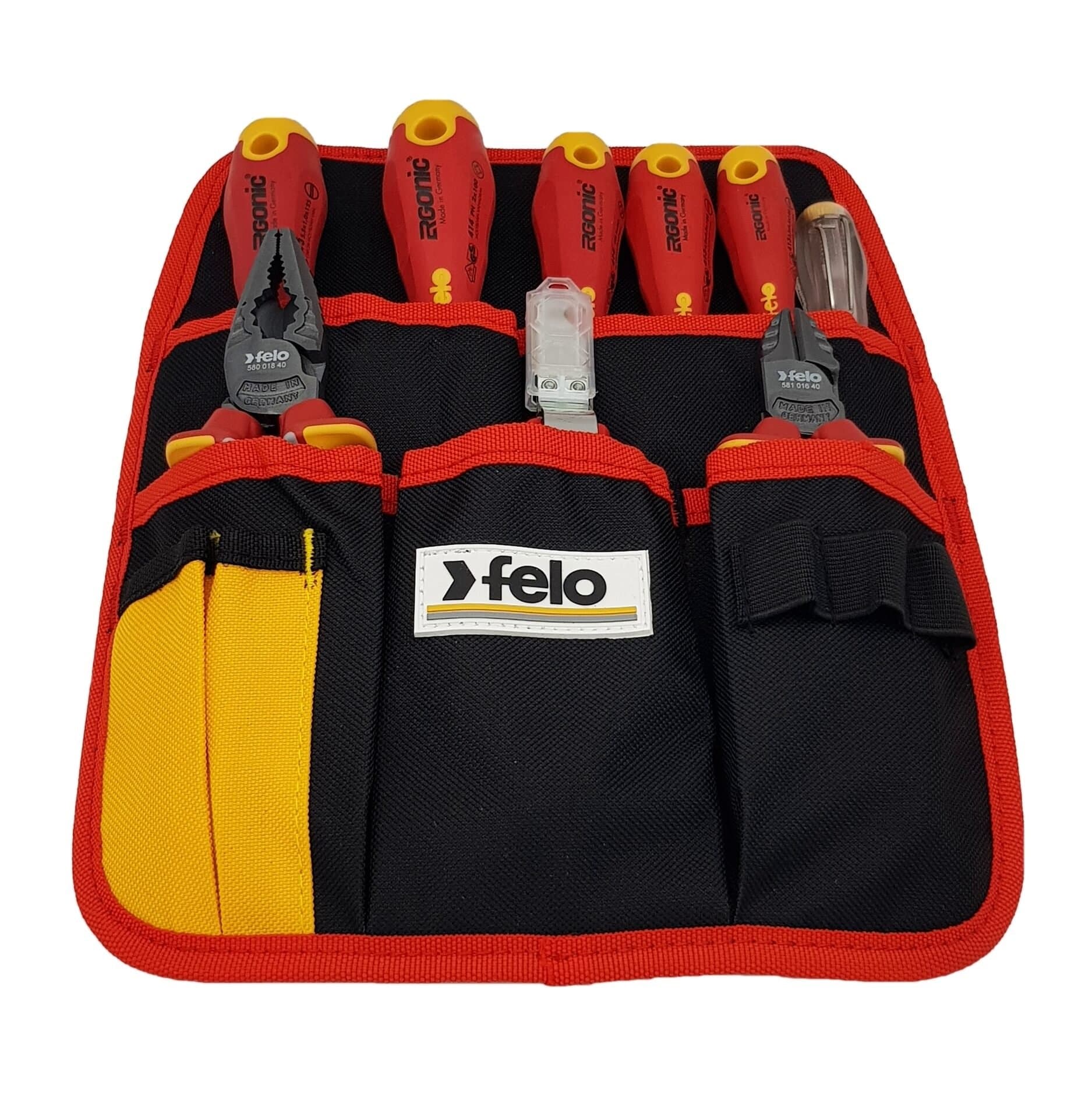 Felo Набор диэлектрических отверток Ergonic с диэлектрическими пасатижами, бокорезами, ножом для снятия изоляции и отверткой тестером сети,  9 шт 4139 41399504 — миниатюра 2
