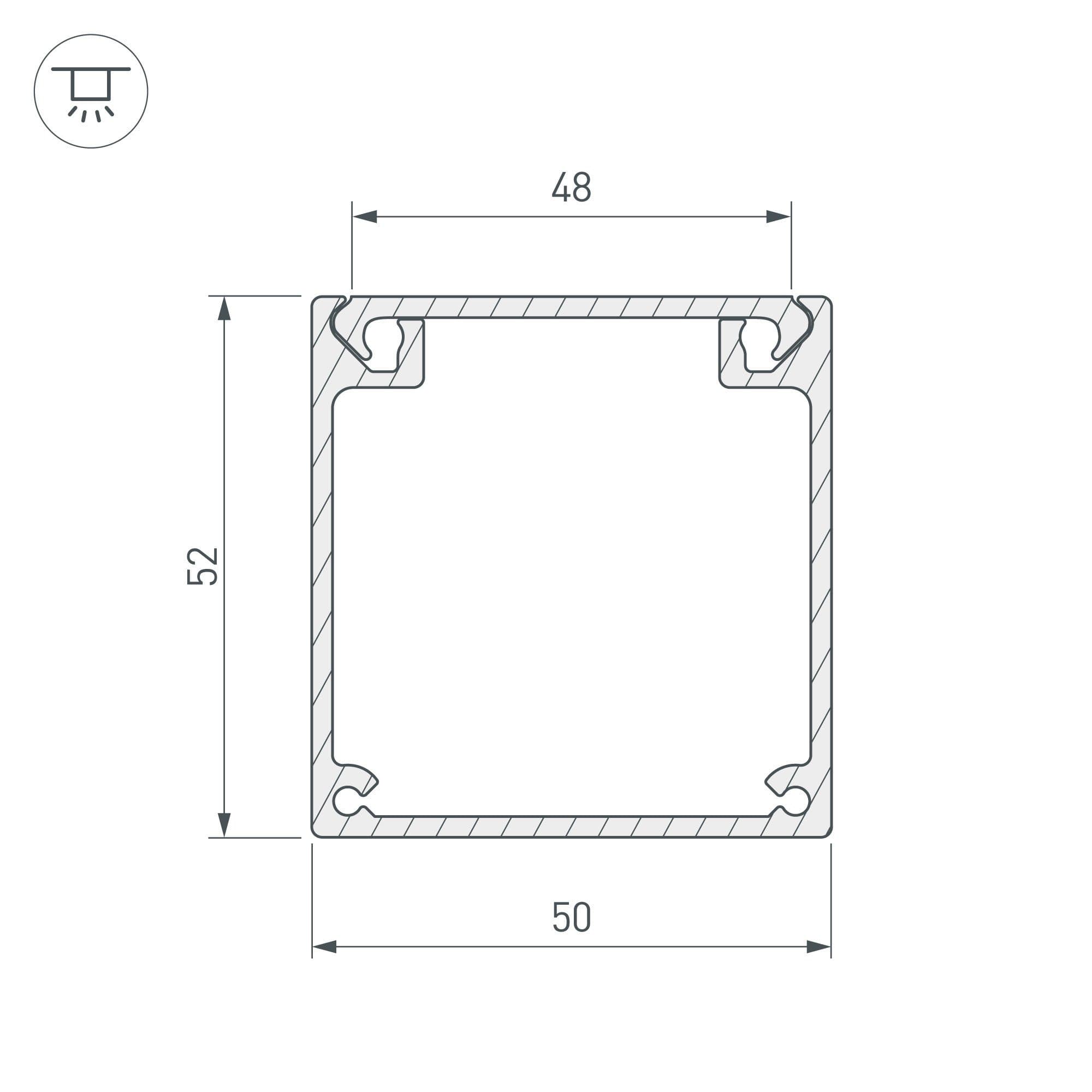 Arlight Профиль BOX52-2000 ANOD (Алюминий) 017356 — миниатюра 3