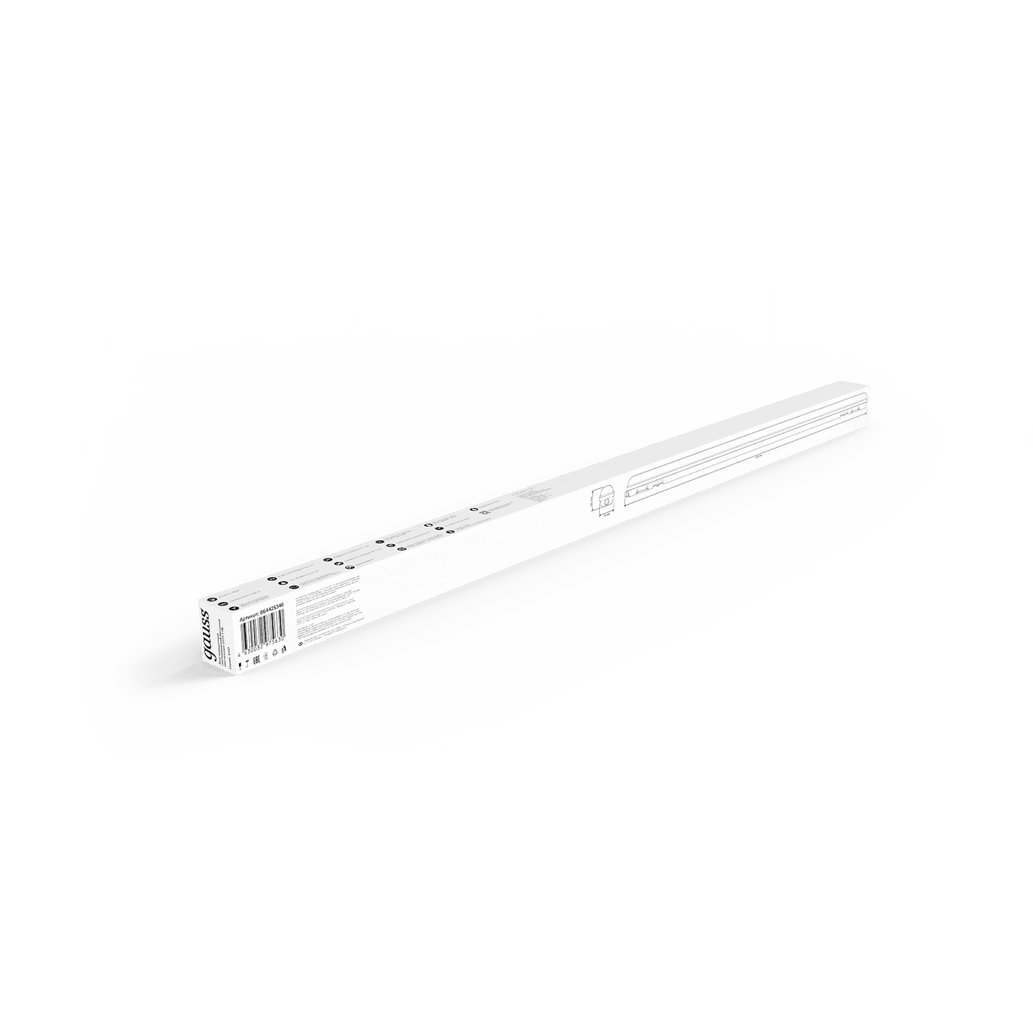 Gauss Светильник линейный СПП-176 EVO 48W 5280lm 6500K 200-240V IP65 1500*76*66мм LED 864425348 — миниатюра 2