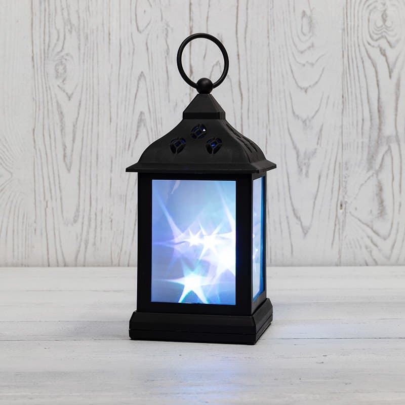 NEON-NIGHT Декоративный фонарь 11х11х22,5 см, черный корпус, цвет свечения RGB с эффектом мерцания 513-064