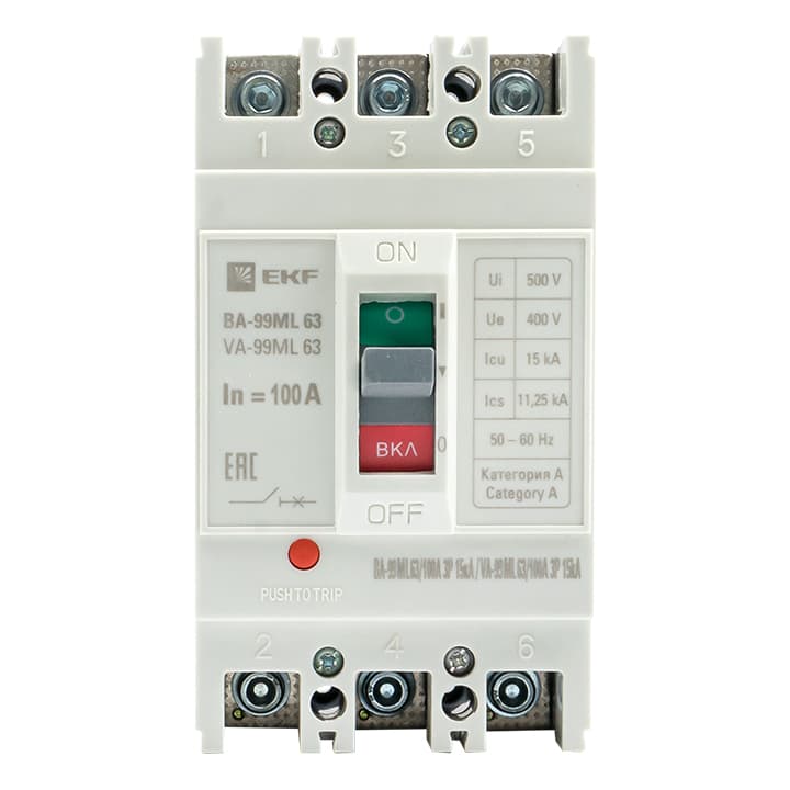 EKF Basic Автоматический выключатель ВА-99МL 63/100А 3P 15кА — миниатюра 2