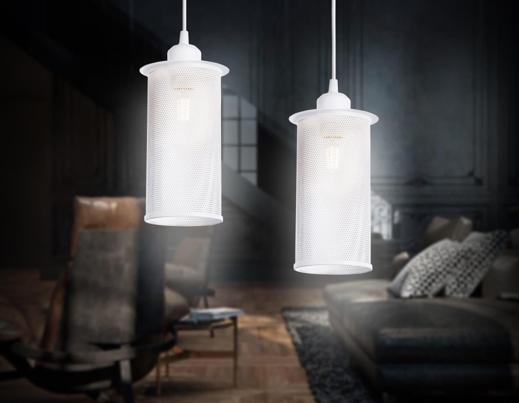 Ambrella Подвесной светильник в стиле лофт TR8161 WH белый E27 max 40W D102*1055 — миниатюра 3