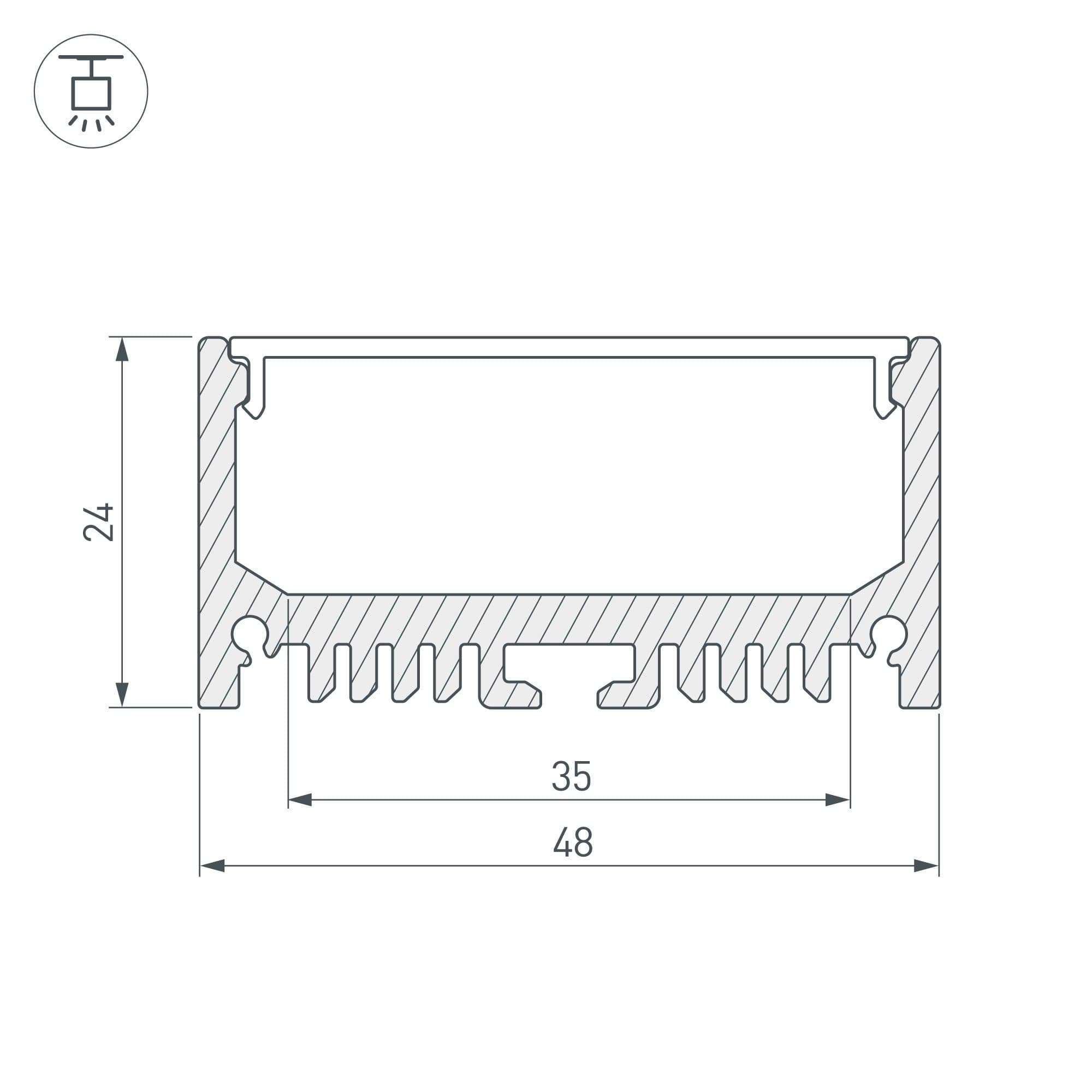 Arlight Профиль ARH-LINE-2448-2000 ANOD (Алюминий) 018684 — миниатюра 2