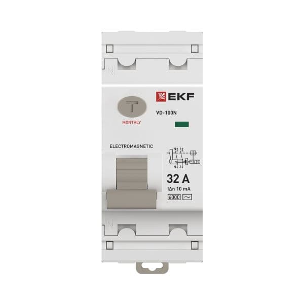 EKF Выключатель дифференциального тока ВД-100N 2P 32А 10мА тип AC эл-мех 6кА PROXIMA — миниатюра 4