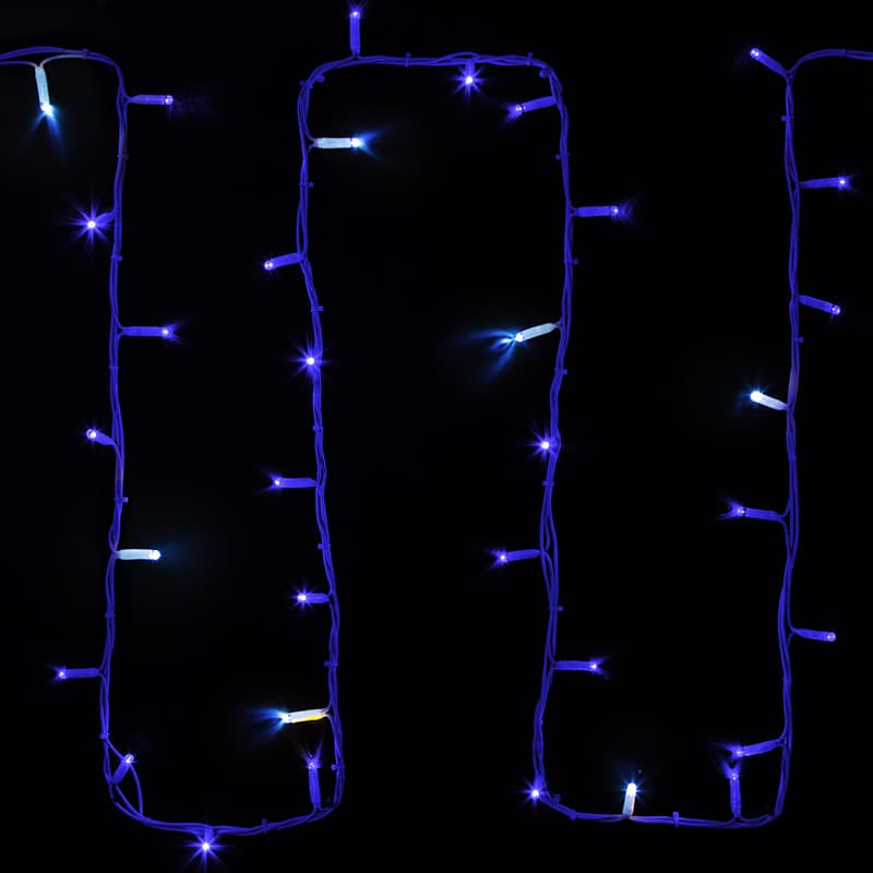 NEON-NIGHT Гирлянда модульная "Дюраплей LED" 20м 200 LED белый каучук , мерцающий "Flashing" (каждый 5-й диод), Синяя 315-183
