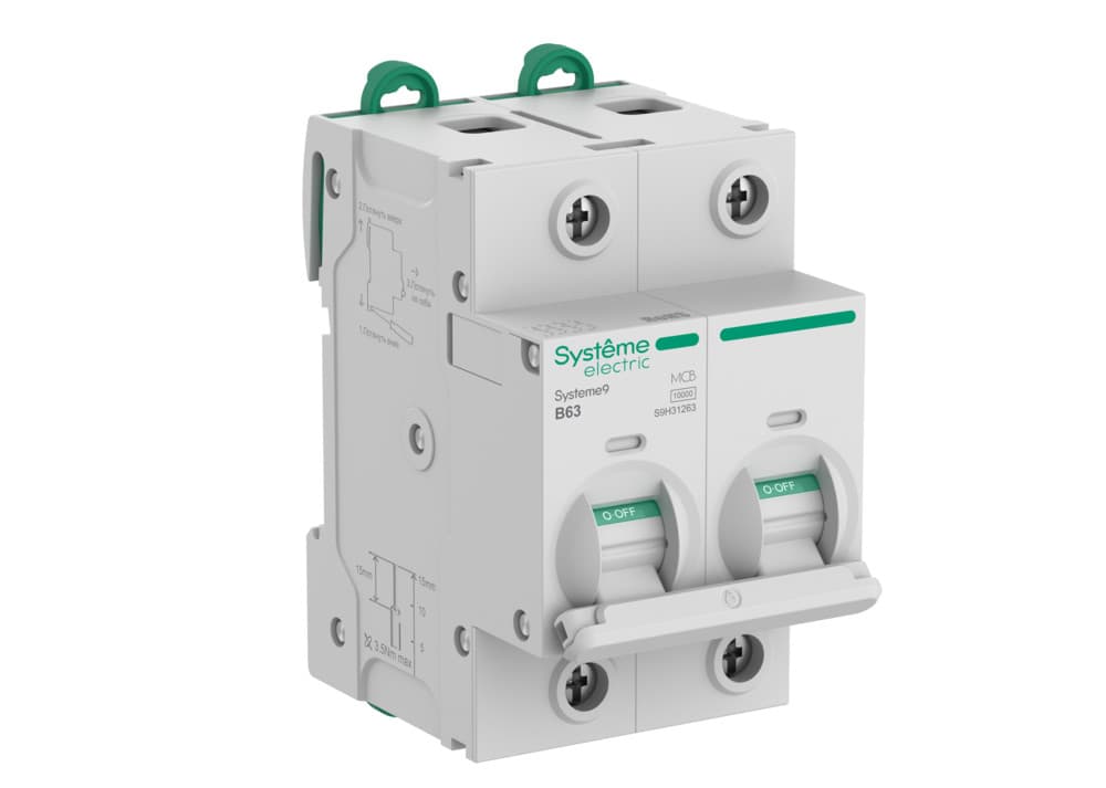 Systeme Electric Systeme9 Автоматический выключатель (АВ) 27мм B 63A 2P 10 kA 400В