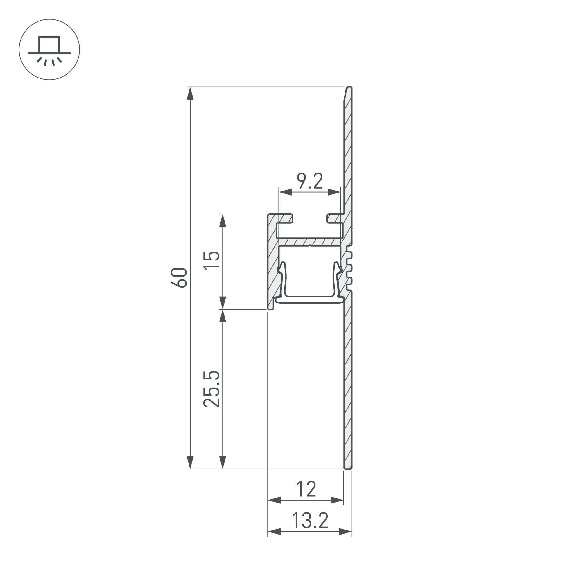 Arlight Профиль ARH-PLINTUS-FANTOM-2000 WHITE (Алюминий) 034983 — миниатюра 2