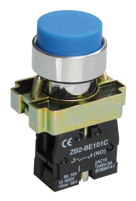 IEK LAY5 Кнопка управления LAY5-BL61 без подсветки синяя 1з