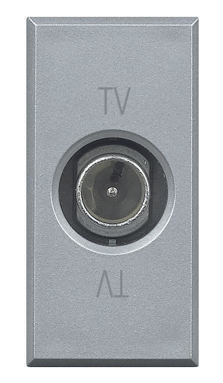 BT Axolute Алюминий Розетка TV проходная папа с возможностью обратной связи 1 мод HC4202P — миниатюра 1