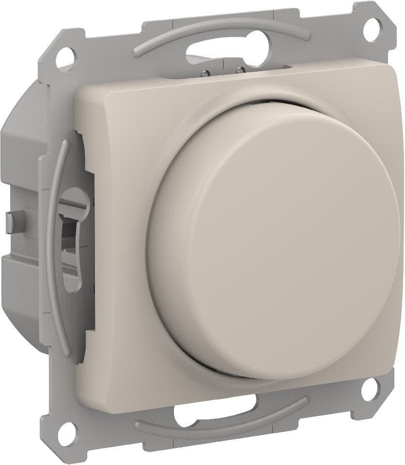 Systeme Electric Glossa Молочный Светорегулятор (диммер) повор-нажим, LED, RC, 400Вт, мех.