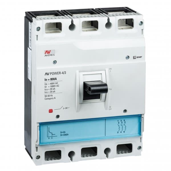 EKF Averes Автоматический выключатель AV POWER-4/3 800А 35kA TR — миниатюра 1