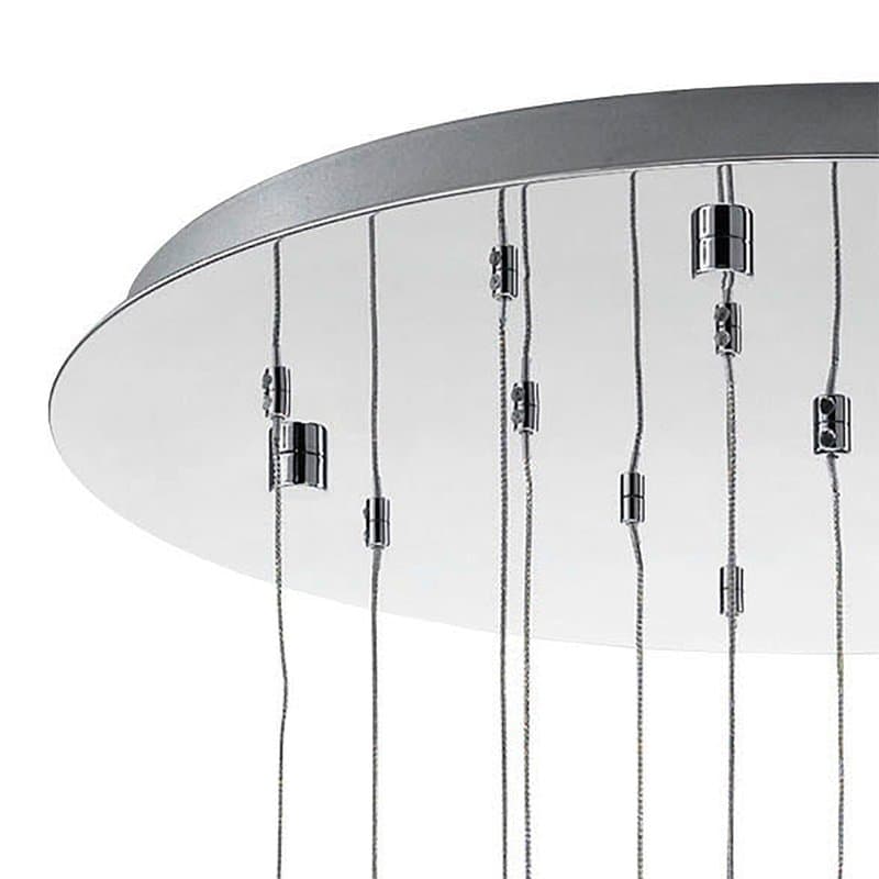 Eglo Подвес LED PIANOPOLI, 15х2,5W(LED), Ø500, H1100, нерж. cталь, хром/хрусталь, прозрачный 93662 — миниатюра 3