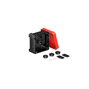 OBO Bettermann Распределительная коробка X01, IP 67, 95х95х60 мм, черная с красной крышкой 2005140 — миниатюра 2