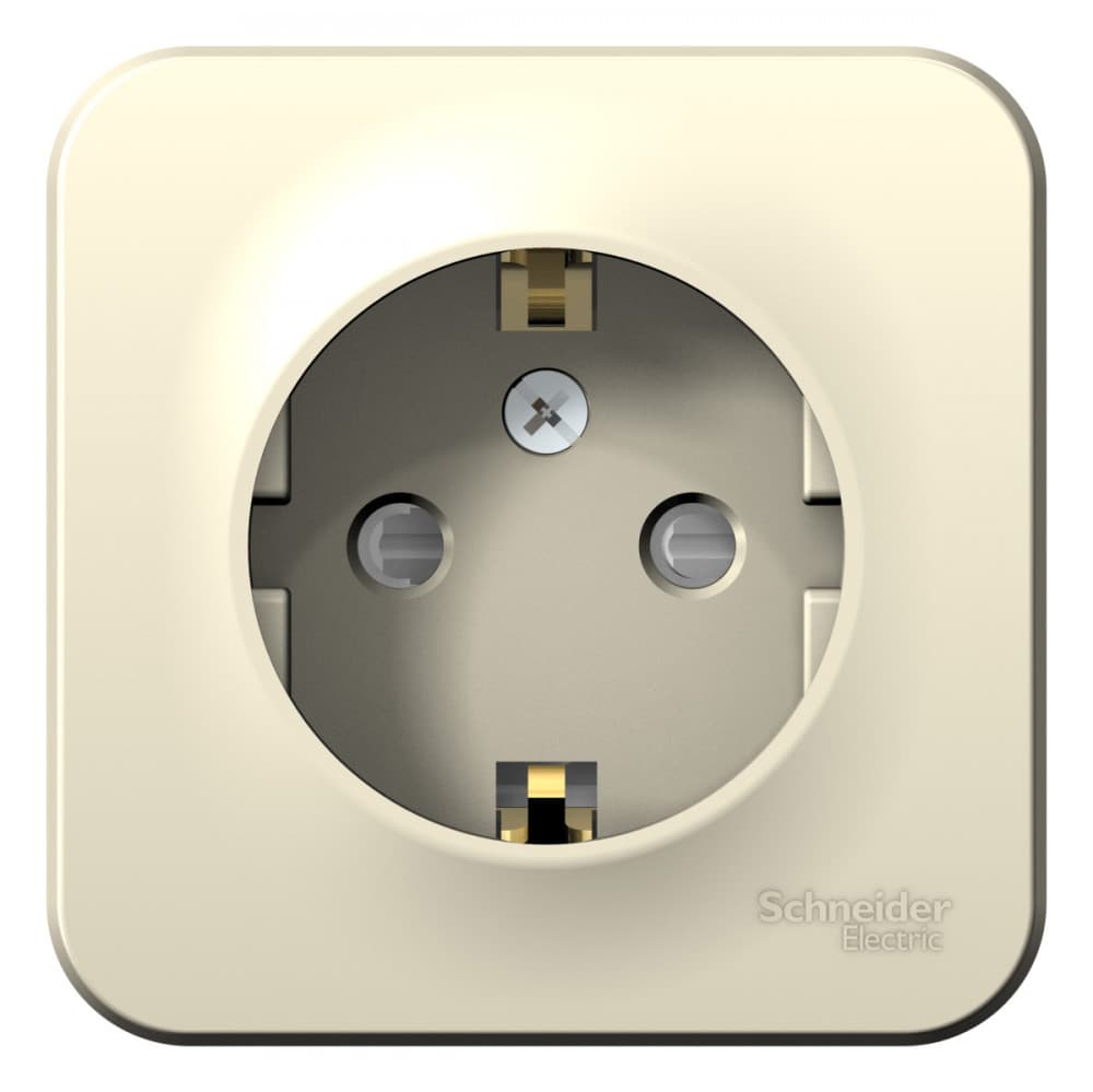 Systeme Electric Blanca наруж Молочная Розетка с/з со шторками, 16А, 250В — миниатюра 1