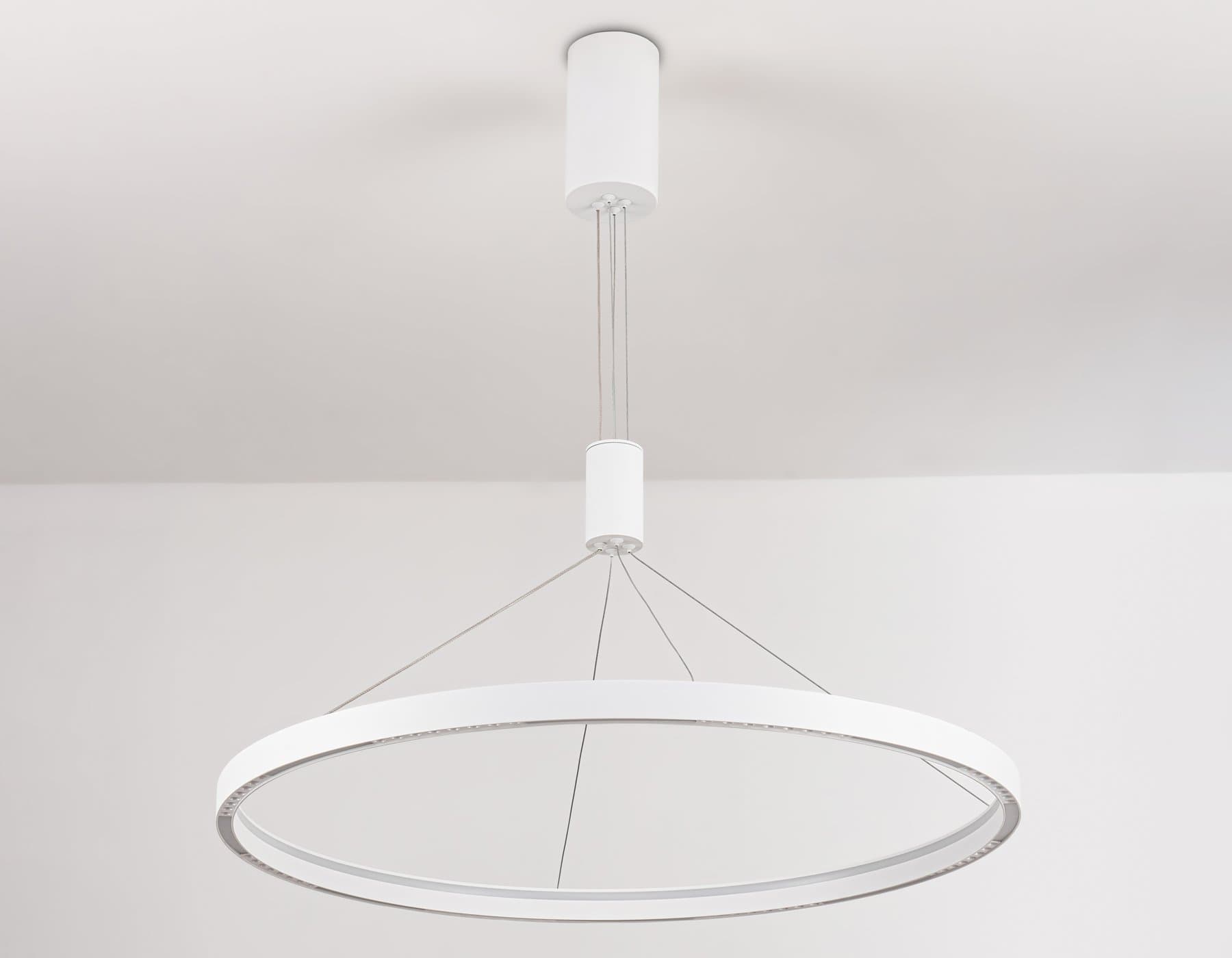 Ambrella Светильник подвесной светодиодный FL5855 WH белый 40W 3000K/4200K/6400K D800*860 (без ПДУ) — миниатюра 6