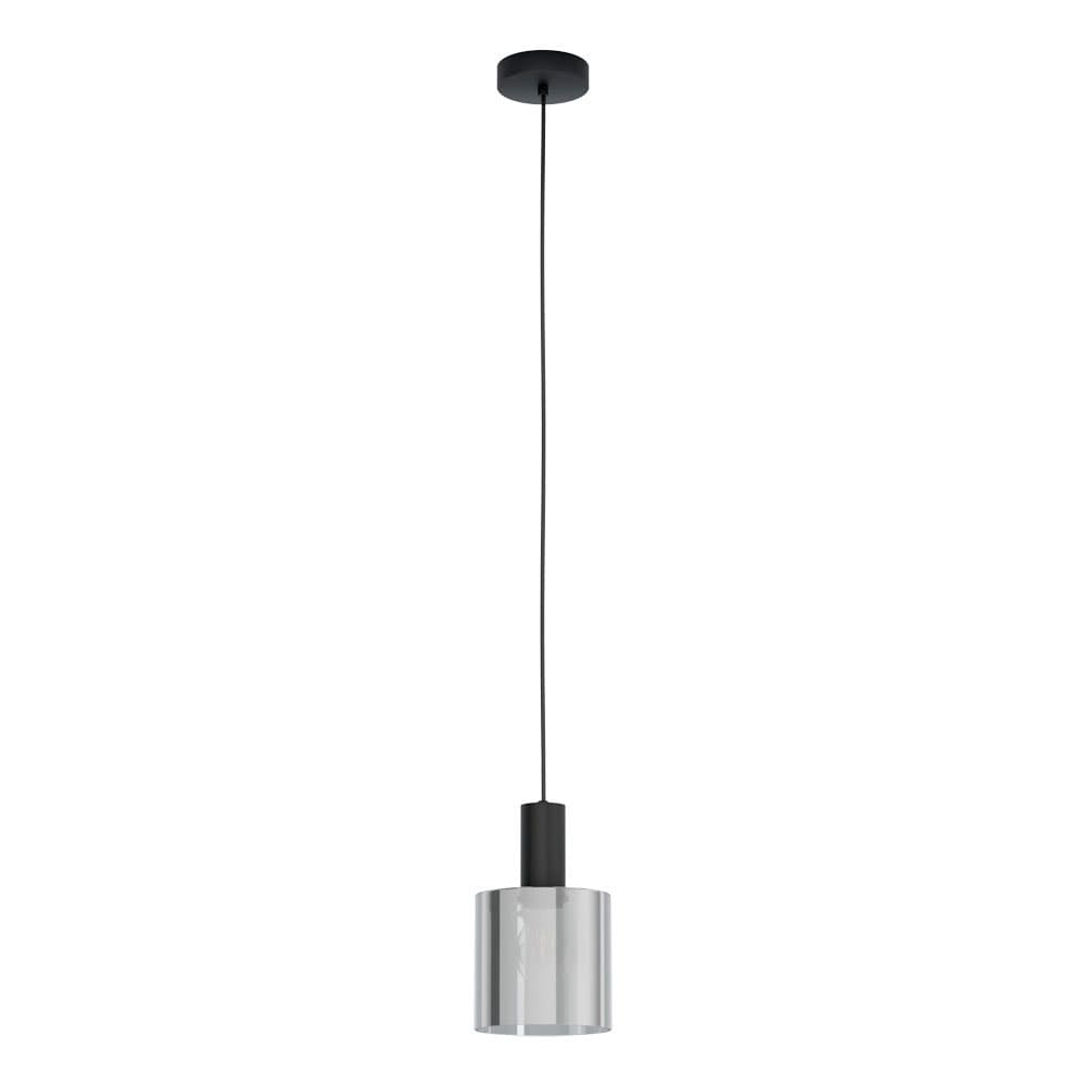 Eglo 98752 Подвес GOROSIBA, 1X40W(E27), сталь, черный/стекло с напылением, черный прозрачный