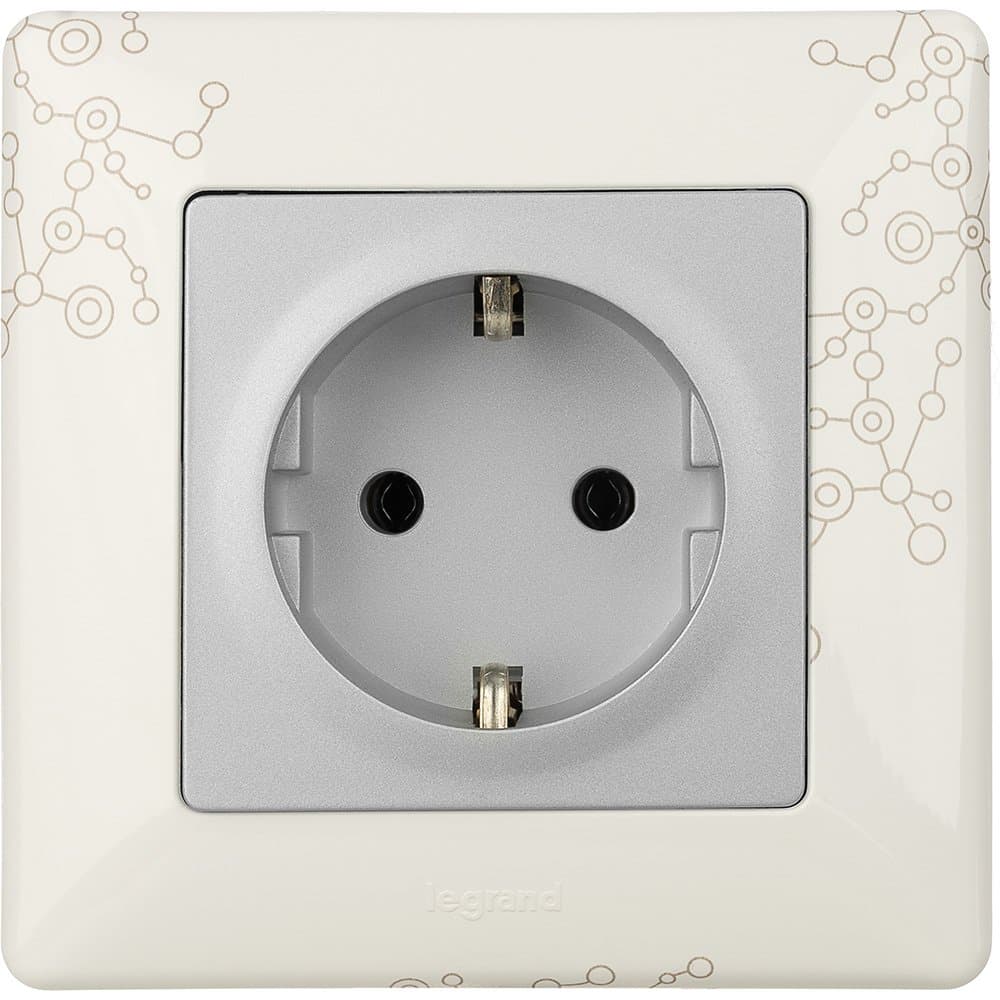 Legrand Valena LIFE DIY Алюм Розетка 1-ая с/з, безвинт.зажим 753621 — миниатюра 3