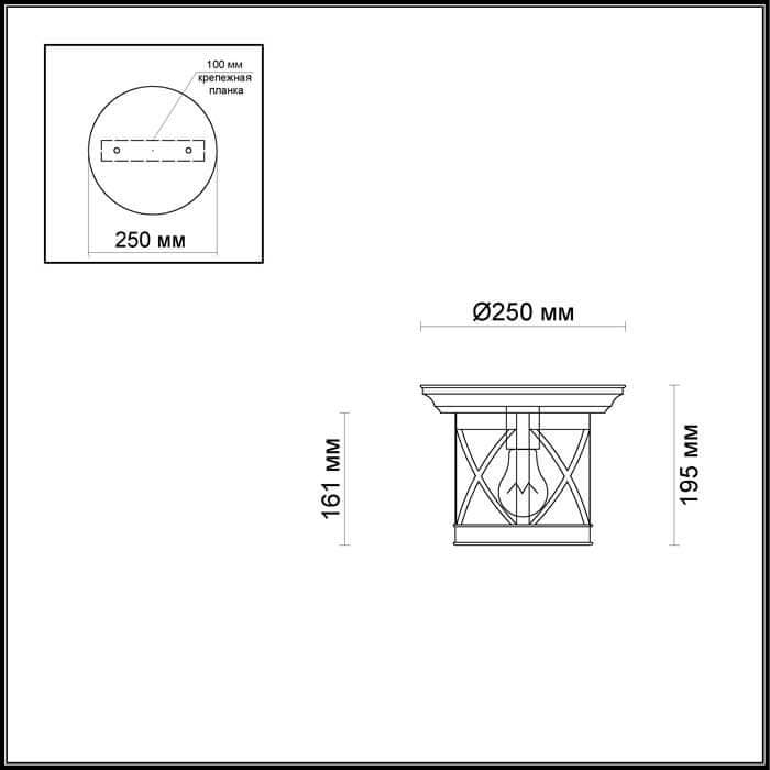 Odeon Light 4045/1C ODL18 708 черный/золотая патина Уличный потолочный светильник IP44 E27 60W 220V SATION — миниатюра 3