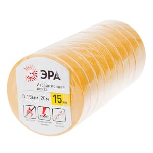 ЭРА 43768/43751 ПВХ-изолента 15мм*20м желтая — миниатюра 2