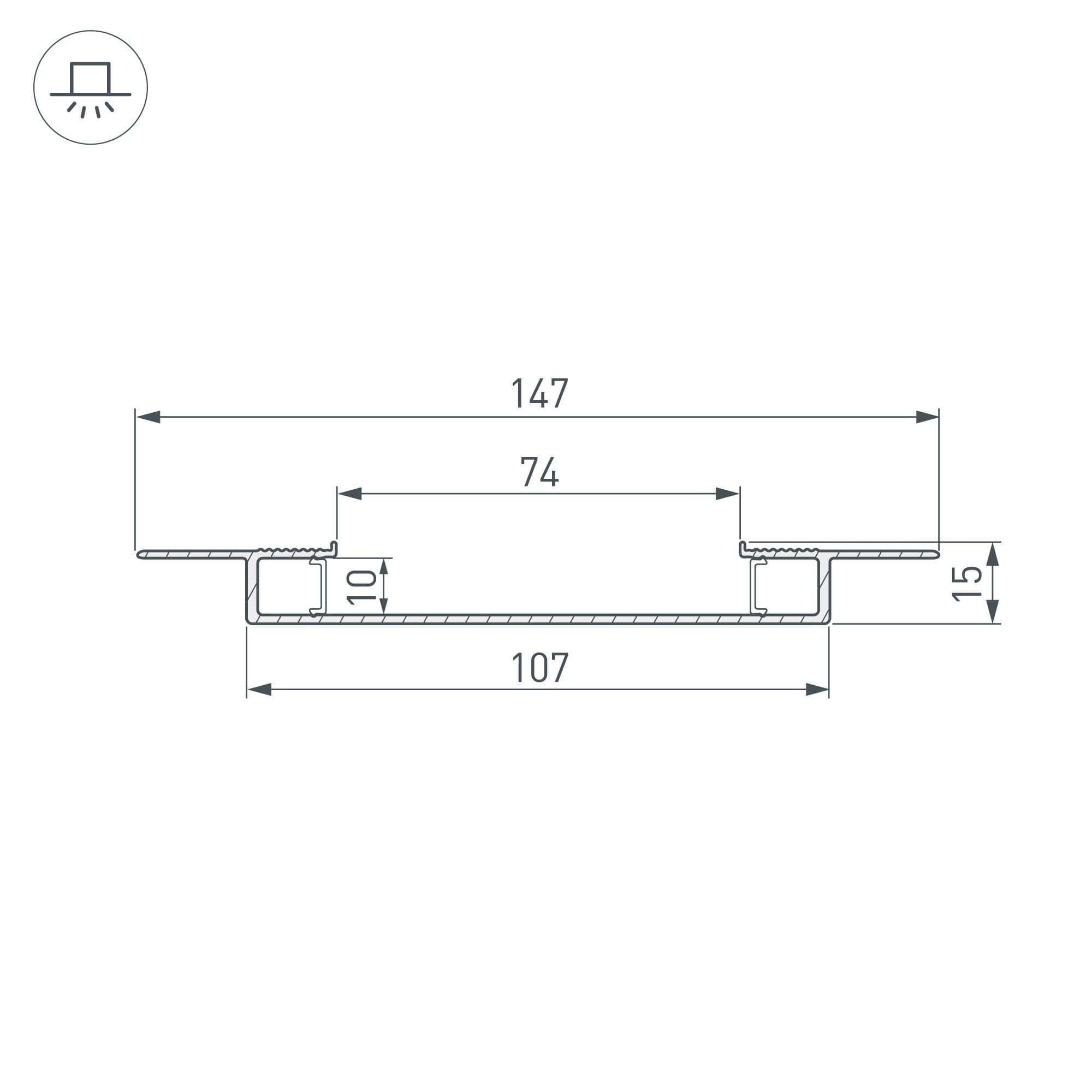 Arlight Профиль FANTOM-W75-DUAL-2000 WHITE (Алюминий) 039946 — миниатюра 2