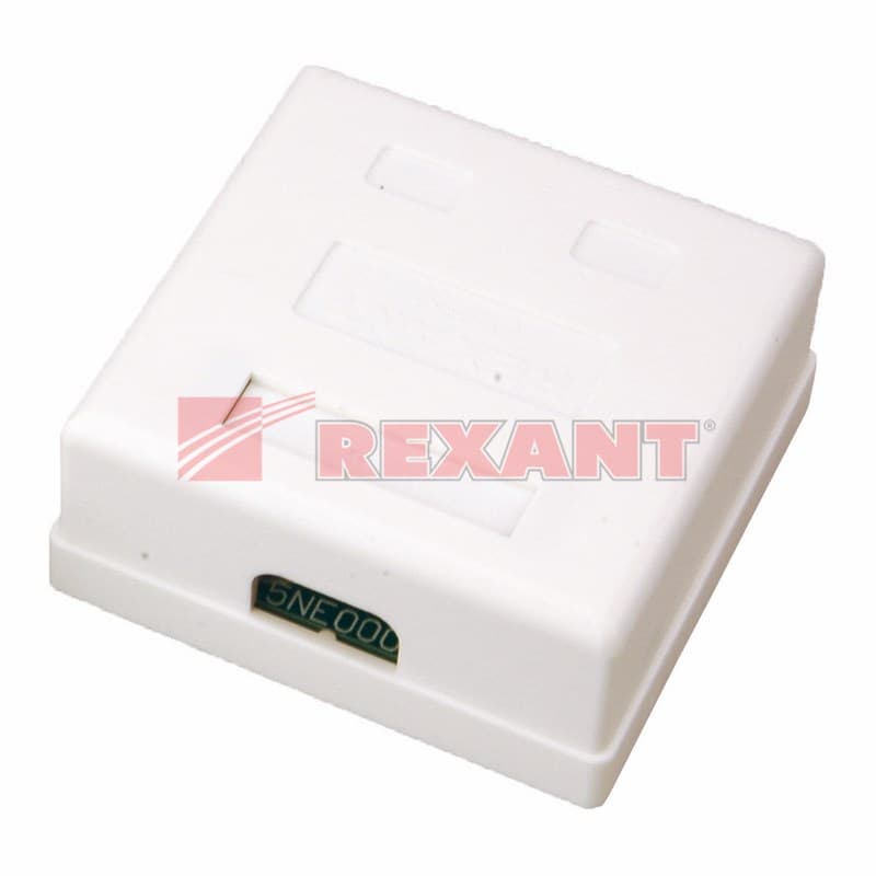 Розетка компьютерная 2-порта RJ-45(8P8C), категория 5е, внешняя Rexant 03-0151 — миниатюра 2