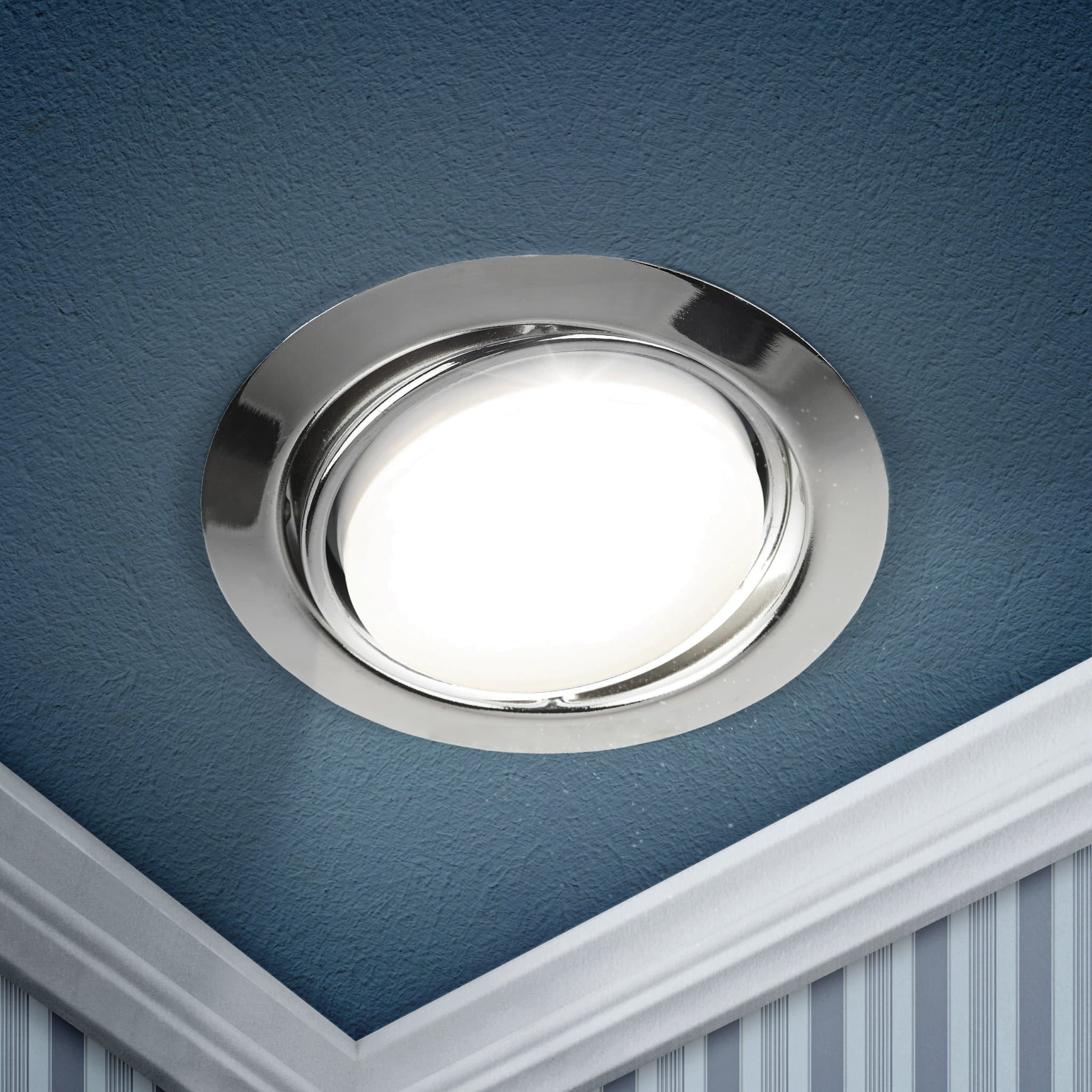 ЭРА KL35 A CH /1 Светильник под лампу Gx53 поворотный, 220V, 13W, хром (80/960)