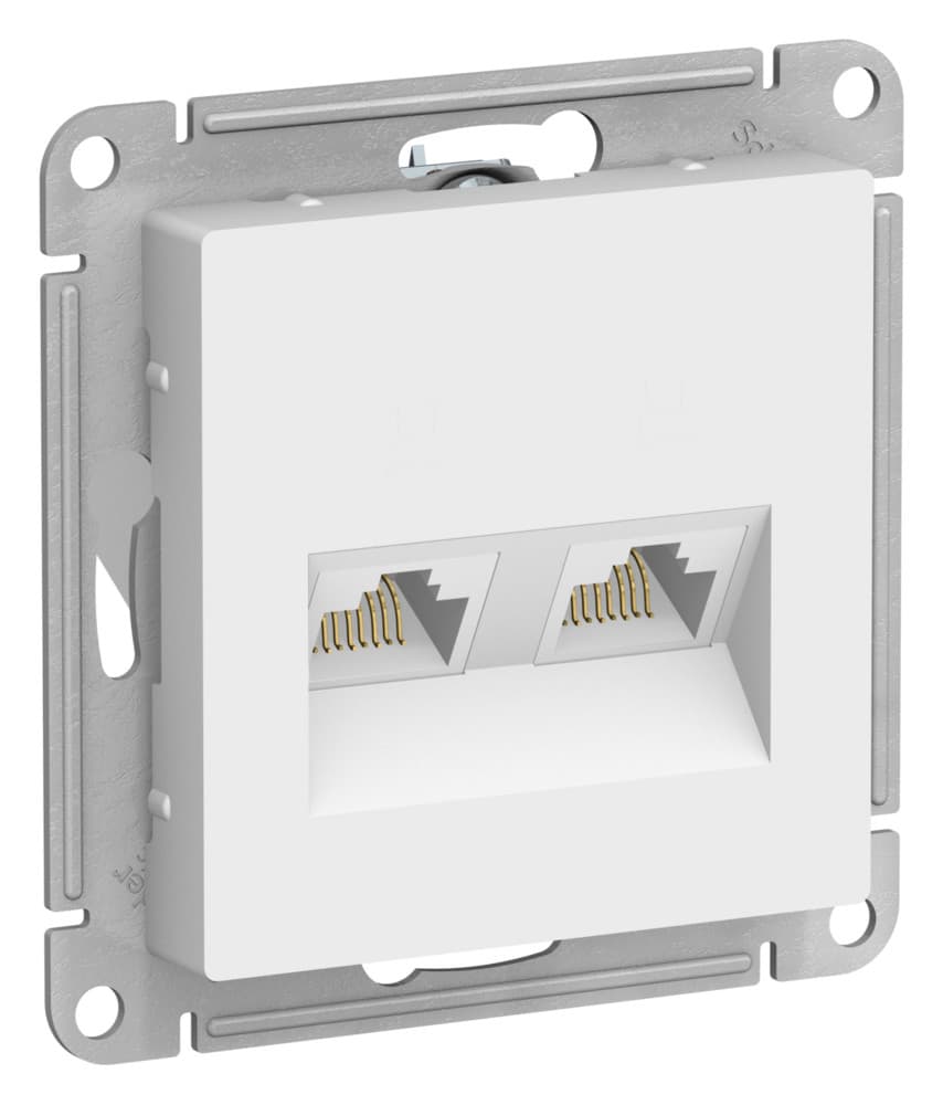 Systeme Electric AtlasDesign Лотос Розетка двойная компьютерная RJ45+RJ45, кат.5Е, механизм
