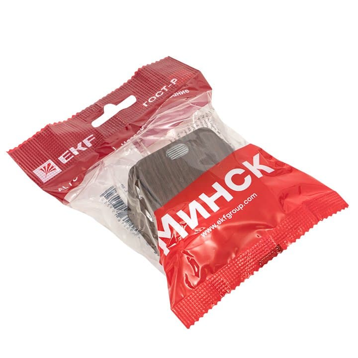 EKF Basic Минск Темное дерево Выключатель 1-кл с индикатором, 10А, ОП — миниатюра 6
