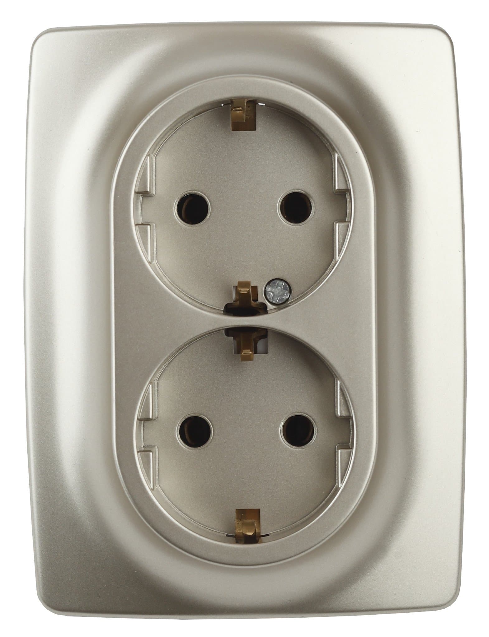 ЭРА 12-2106-04 Розетка 2X2P+E Schuko, 16A-250В, IP20, 12, Шампань