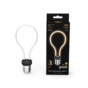 Gauss Лампа Filament Artline А72 4W 330lm 2700К Е27 milky LED 1004802104