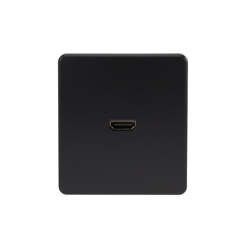 KRANZ ROUND Розетка HDMI с/у оникс , с 1-пост. рамкой